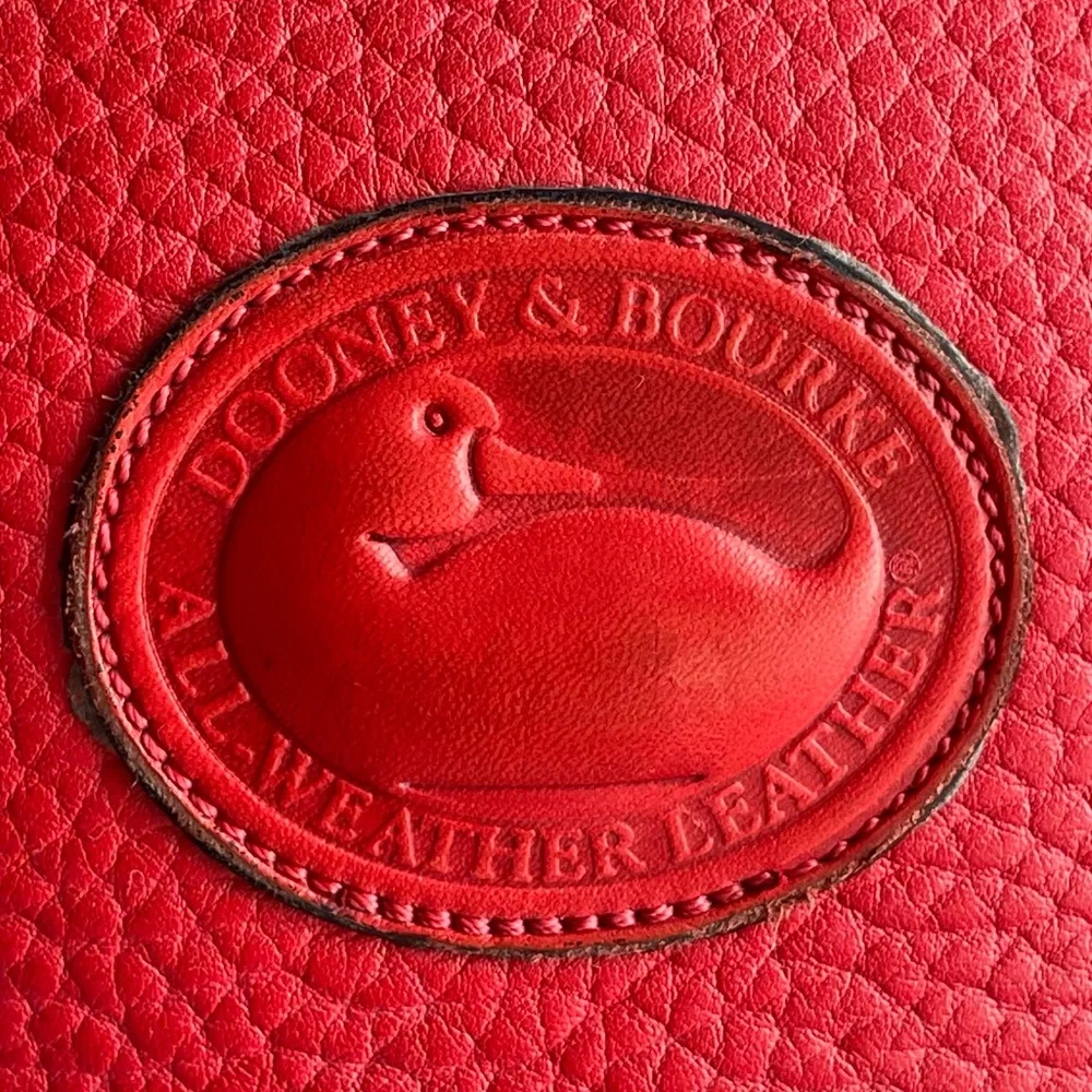 Dooney and Bourke Red Leather Norfolk Case Dome Satchel Bag R04 - Picture 6 of 16